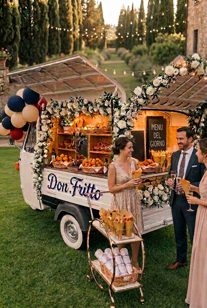 Ape vintage a un matrimonio